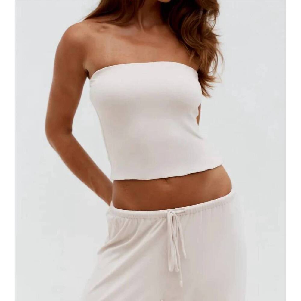 NEW RUNAWAY anji strapless top in biscuit